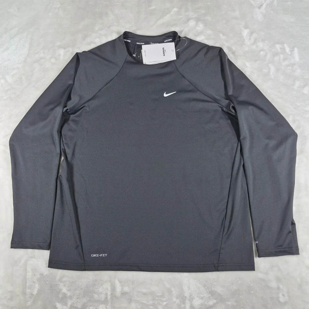 Nike Dri-Fit UV Long Sleeve Hydroguard‎ Shirt Women's XL Black Swim NESSA386-001